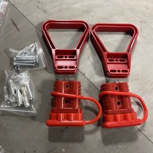 2PCS 120A Battery Cable Quick 2PCS With 2Covers and 2 Handle red